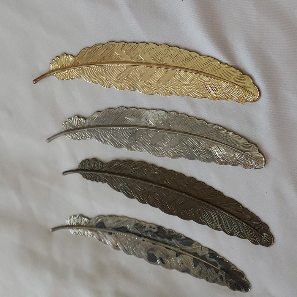BetterZ Anti Fade Bookmark Electroplating Brass Exquisite Feather Bookmark Stati
